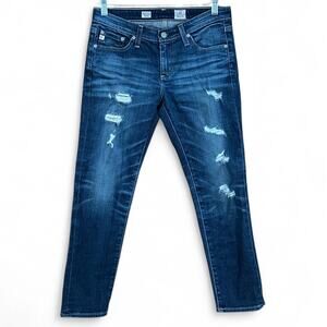 AG Adriano Goldschmied Stilt Crop Jeans Women’s Size 27 Distressed Made USA
